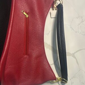 Elegant Red and Black Women's Bag